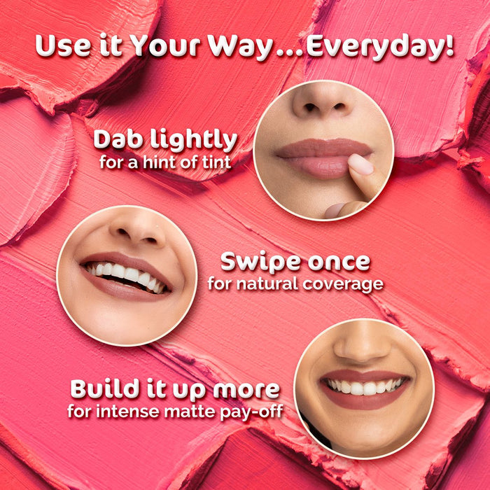 Creamy Matte Long Stay Lipstick with Murumuru Butter and Vitamin E  - 4.2g | Rosewood Pink