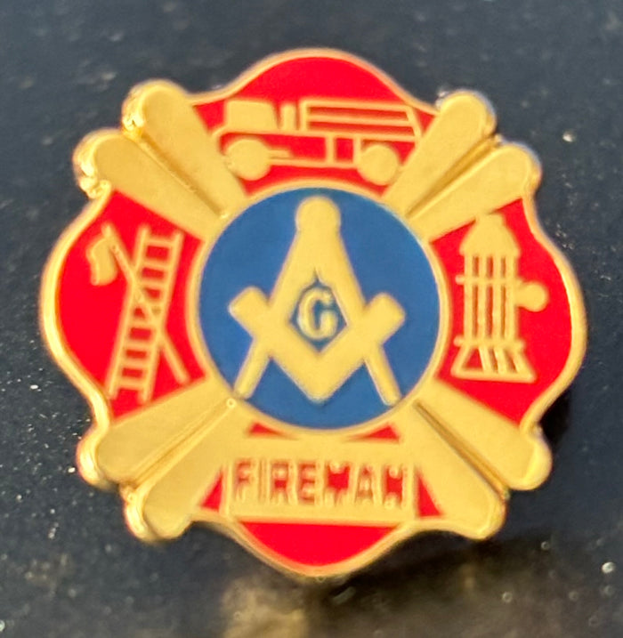 D255 Lapel Pin Masonic Firefighter