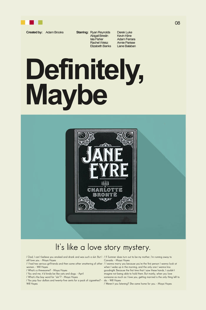 Definitely, Maybe Inspired Mid-Century Modern Print | 12"x18" or 18"x24" Print only