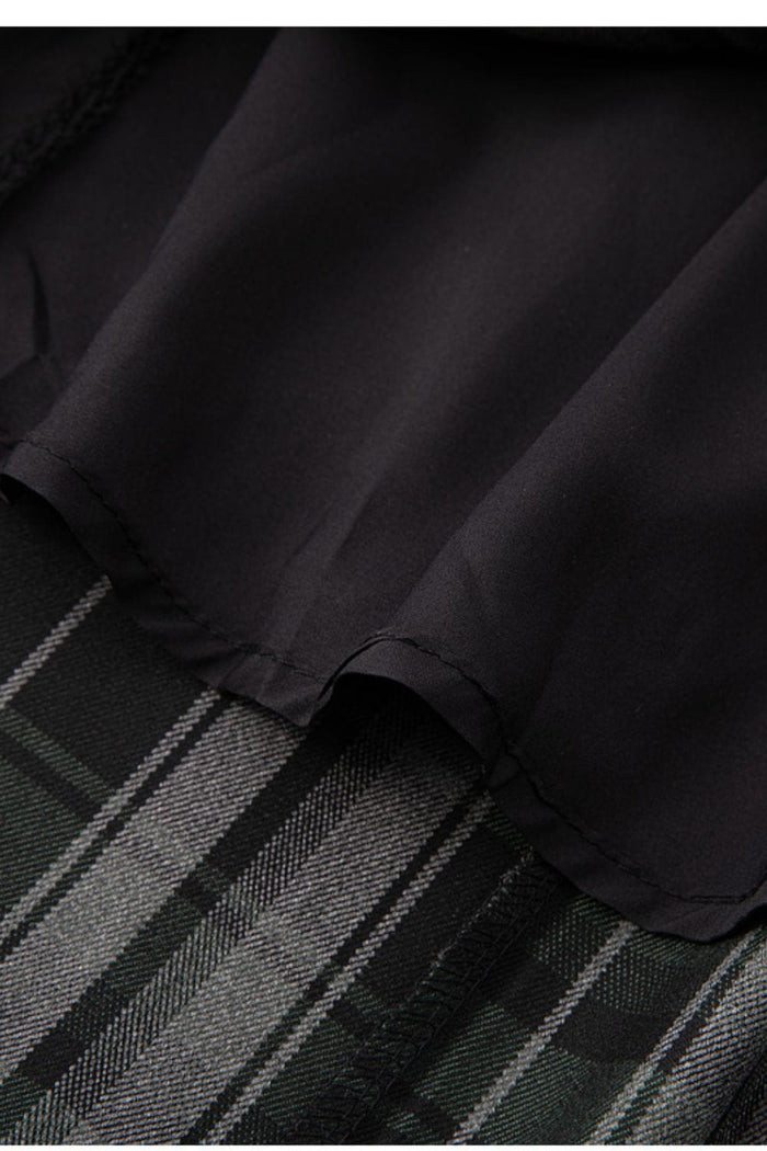 Delphine Green Plaid Skirt (with belt) - DAStyle