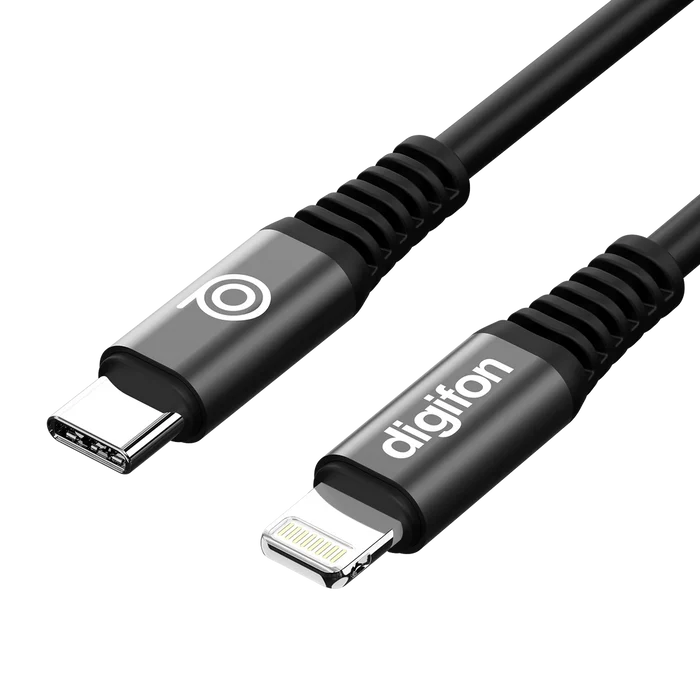 Digifon Cheetah USB-C to Lightning 2m Cable 30W – Black - Image 2 - Office R Us