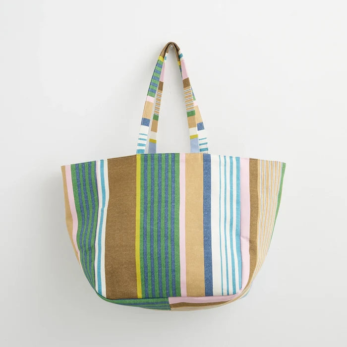 Dynamic Stripes Oxford Canvas in Blue Multi