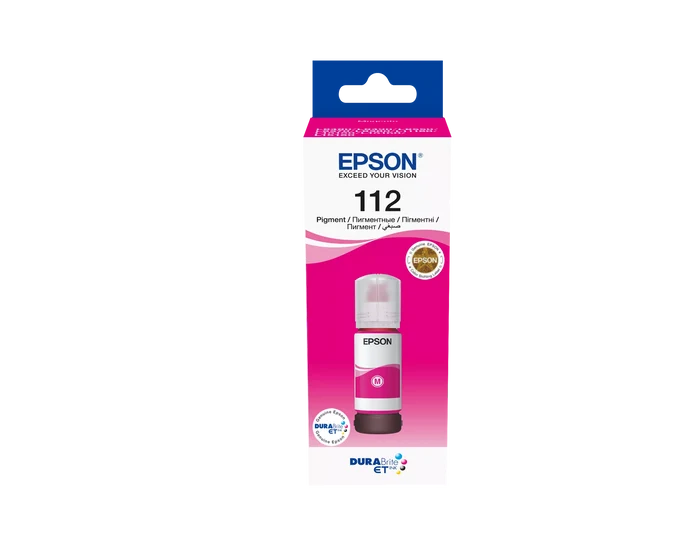 Packaging of Epson 112 EcoTank Magenta Original Ink Bottle