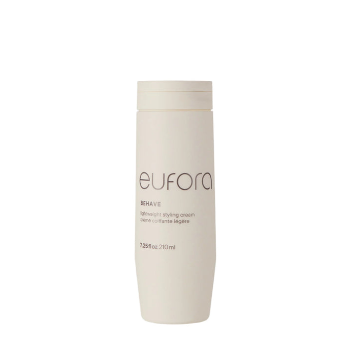 Eufora Behave lightweight styling cream in a 210ml bottle.