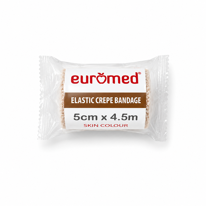Euromed Elastic Crepe Bandage 5cmx4.5m - Pack of 12 Rolls, Compression Bandages