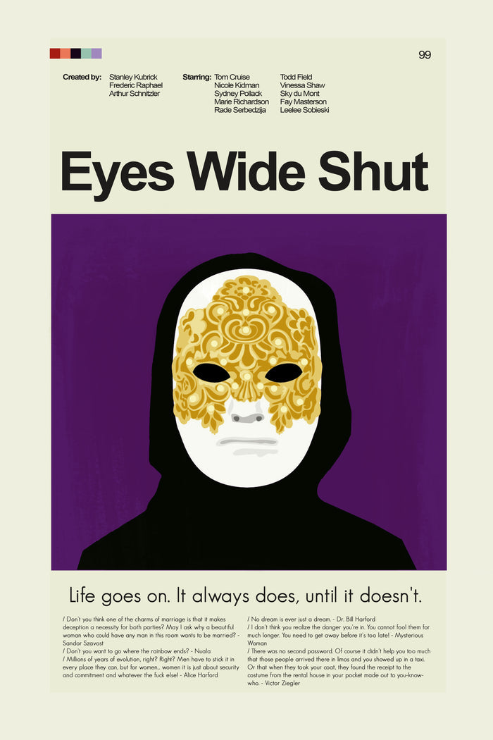 Eyes Wide Shut Inspired Mid-Century Modern Print | 12"x18" or 18"x24" Print only