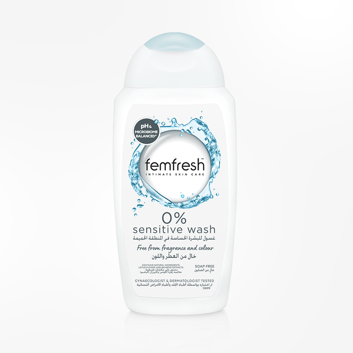 Femfresh Intimate 0% Sensitive Wash - 250ml, Feminine Douches