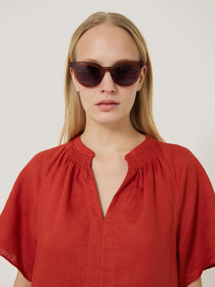 Ferndale Round Sunglasses | Dark Pink
