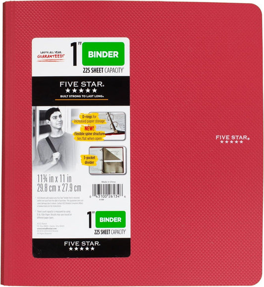 Five Star Binder, 1" D-Ring, Includes 3-Pocket Divider - Office R Us Lagos