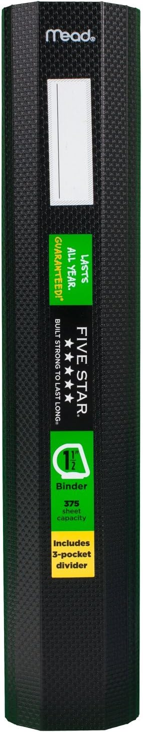 Five Star Binder, 1.5" D-Ring, Includes 3-Pocket Divider - Image 3 - Office R Us