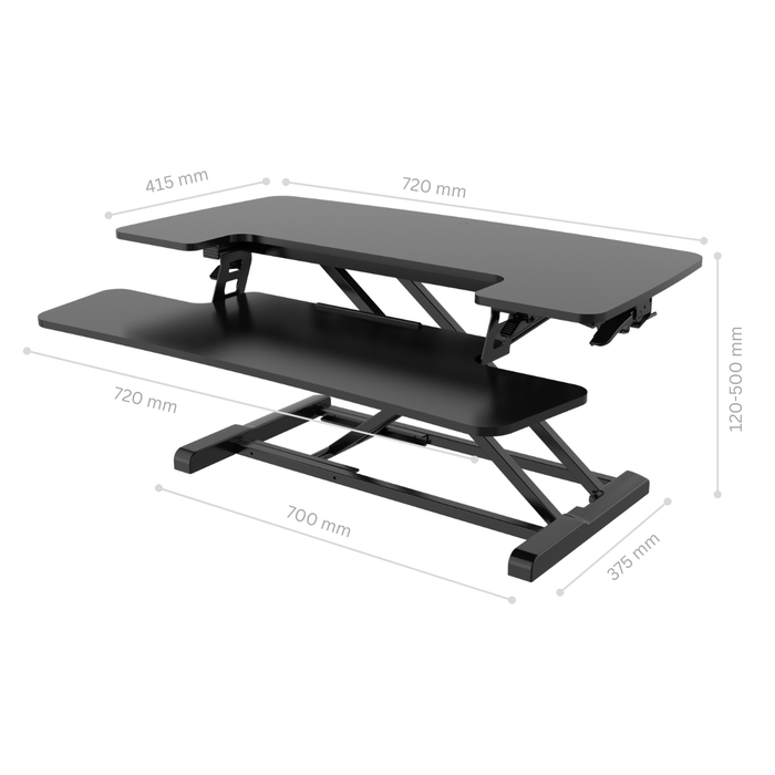 FlexiSpot Sit-and-Stand Desk Converter – Black - Image 2 - Office R Us
