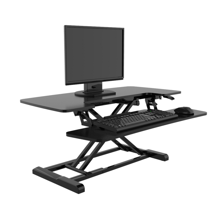 FlexiSpot Sit-and-Stand Desk Converter – Black - Image 3 - Office R Us