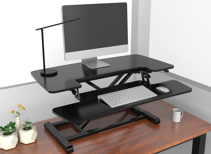 FlexiSpot Sit-and-Stand Desk Converter – Black - Image 4 - Office R Us