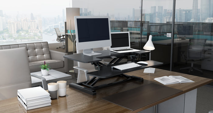 FlexiSpot Sit-and-Stand Desk Converter – Black - Image 5 - Office R Us