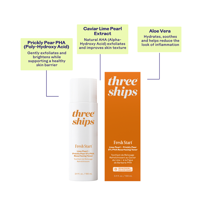 Three Ships-Fresh Start Lime Pearl + Prickly Pear 5% PHA Resurfacing Treatment-Skincare-628110639127_7_Benefits_ad867150-0249-4a1a-a790-cf9566d83248-The Detox Market |