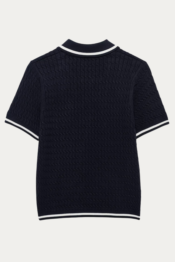 Gale Black Knit Polo Shirt