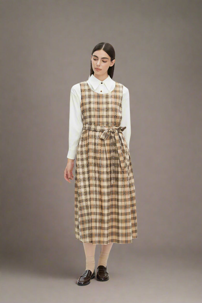 Geneva Plaid Drop Waist Dress