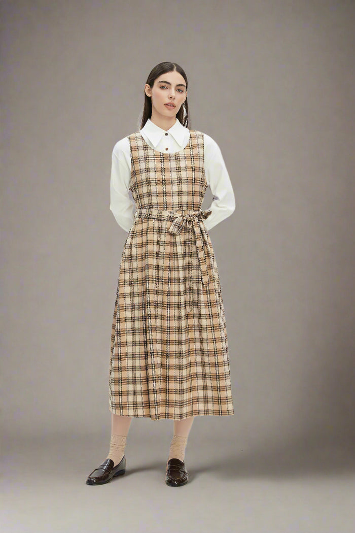 Geneva Plaid Drop Waist Dress