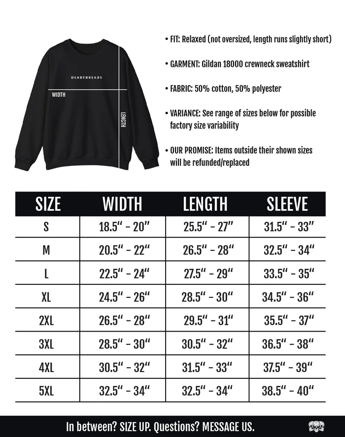 REST IN RECLINE - “DT ESSENTIAL" CREWNECK SWEATSHIRT – Sweatshirt – Dead Threads Apparel