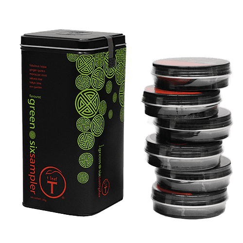 Green tea flavoured - six sampler front view | tea sampler New Zealand | t leaf T