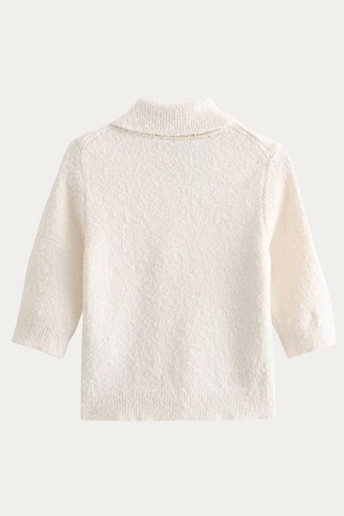 Griffith White Knitted Polo Shirt