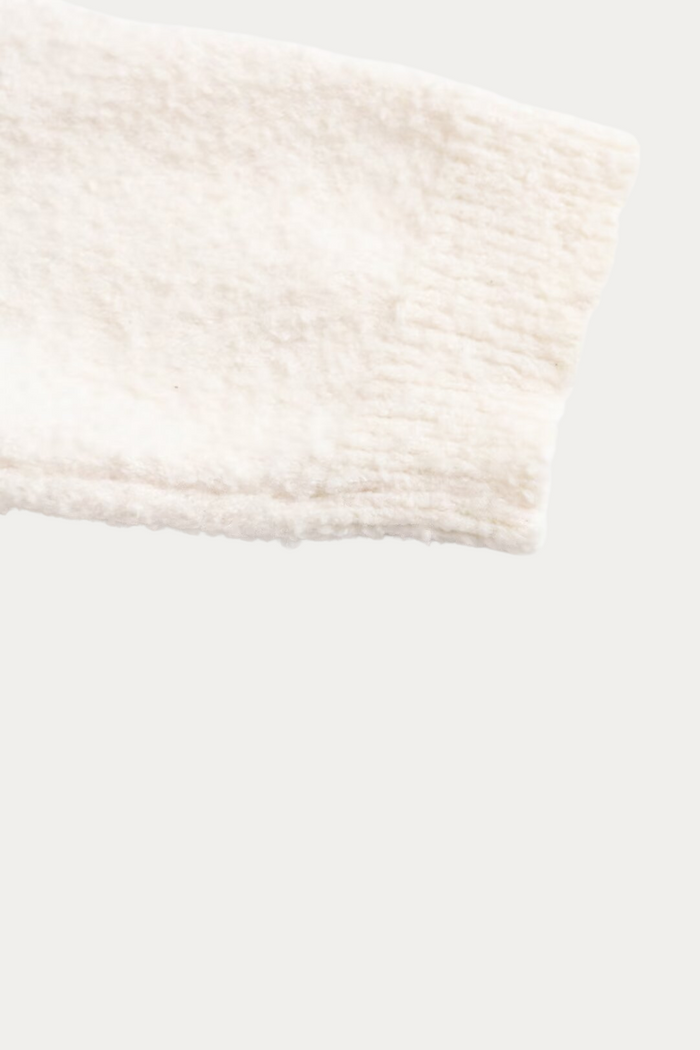 Griffith White Knitted Polo Shirt