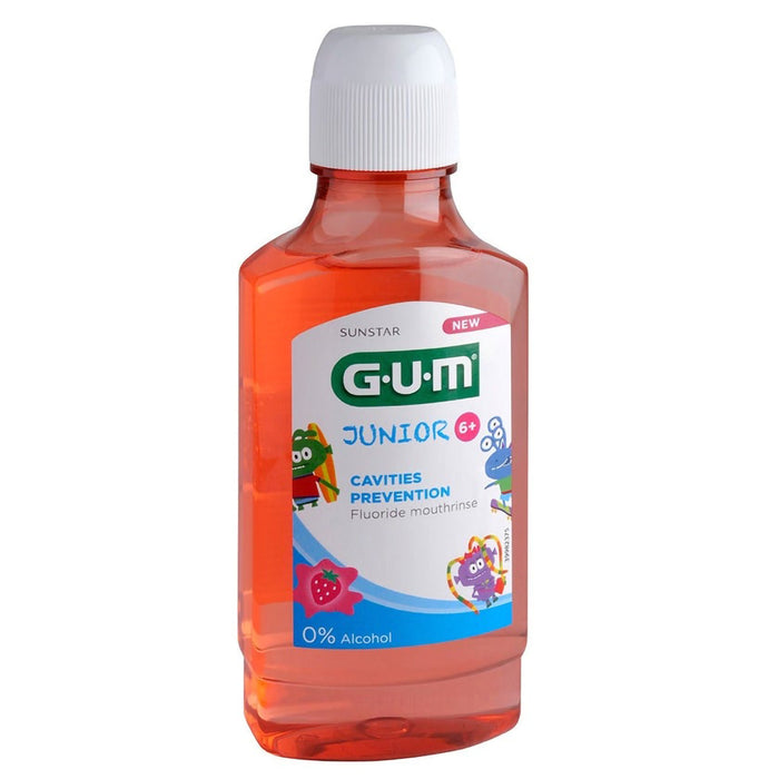 GUM Junior Mouthwash 6+ Years 300ml - Strawberry Flavor (3020ME), Mouthwash