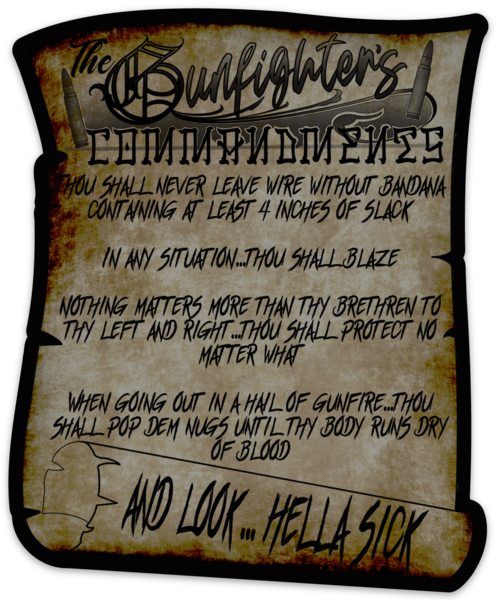 Gunfighter Commandments Sticker