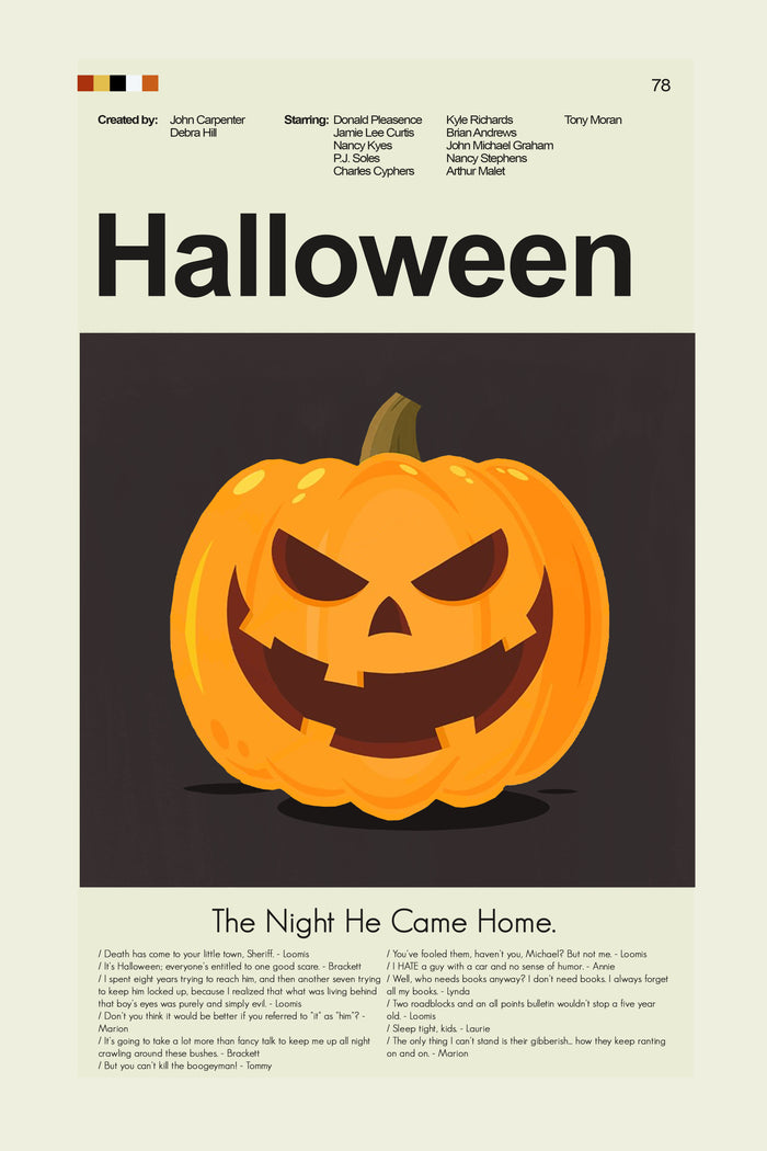 Halloween Inspired Mid-Century Modern Print | 12"x18" or 18"x24" Print only