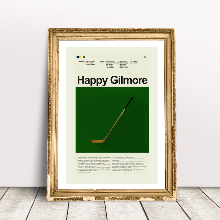 Happy Gilmore Inspired Mid-Century Modern Print | 12"x18" or 18"x24" Print only