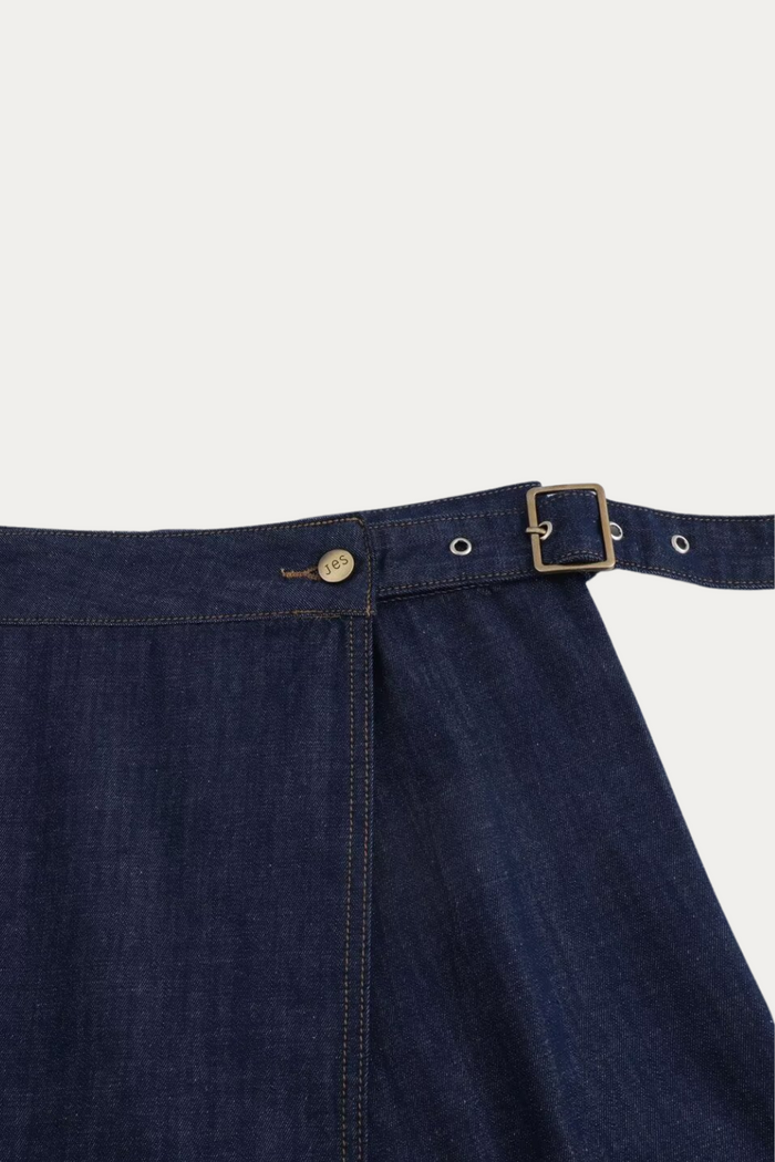 Harlan Denim Midi Skirt With Split