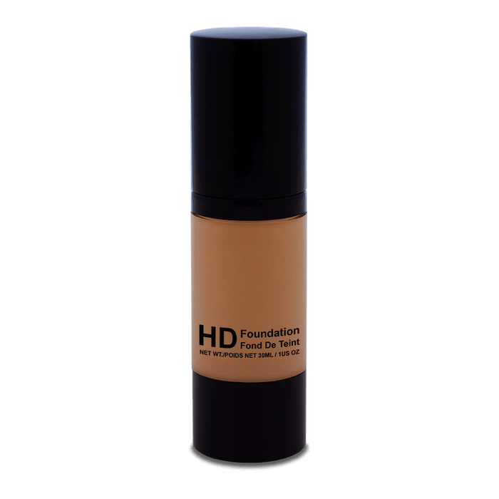 HD Liquid Foundation 105 (Mocha) with smooth, buildable coverage.