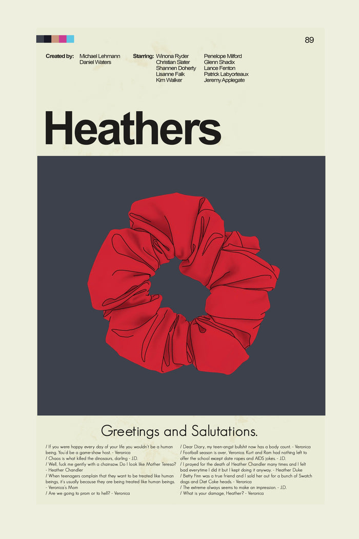 Heathers Inspired Mid-Century Modern Print | 12"x18" or 18"x24" Print only