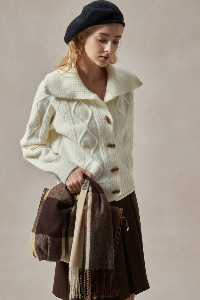 Helena Ivory Cable Knit Sweater