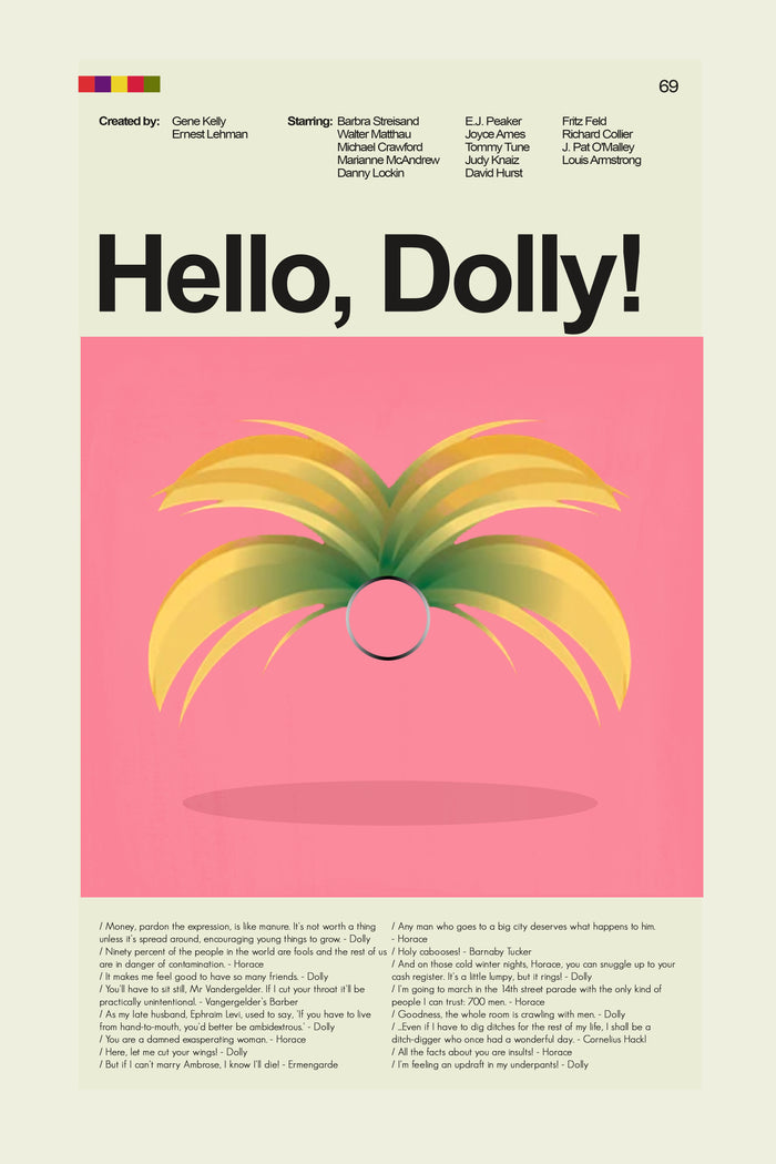 Hello Dolly! Inspired Mid-Century Modern Print | 12"x18" or 18"x24" Print only
