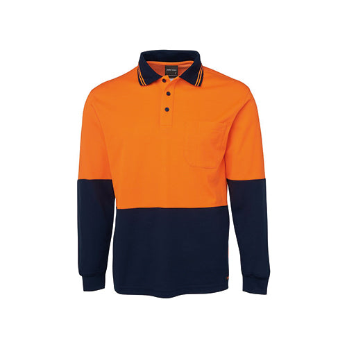 Hi Vis Long Sleeve Cotton Back Polo | 6HPL