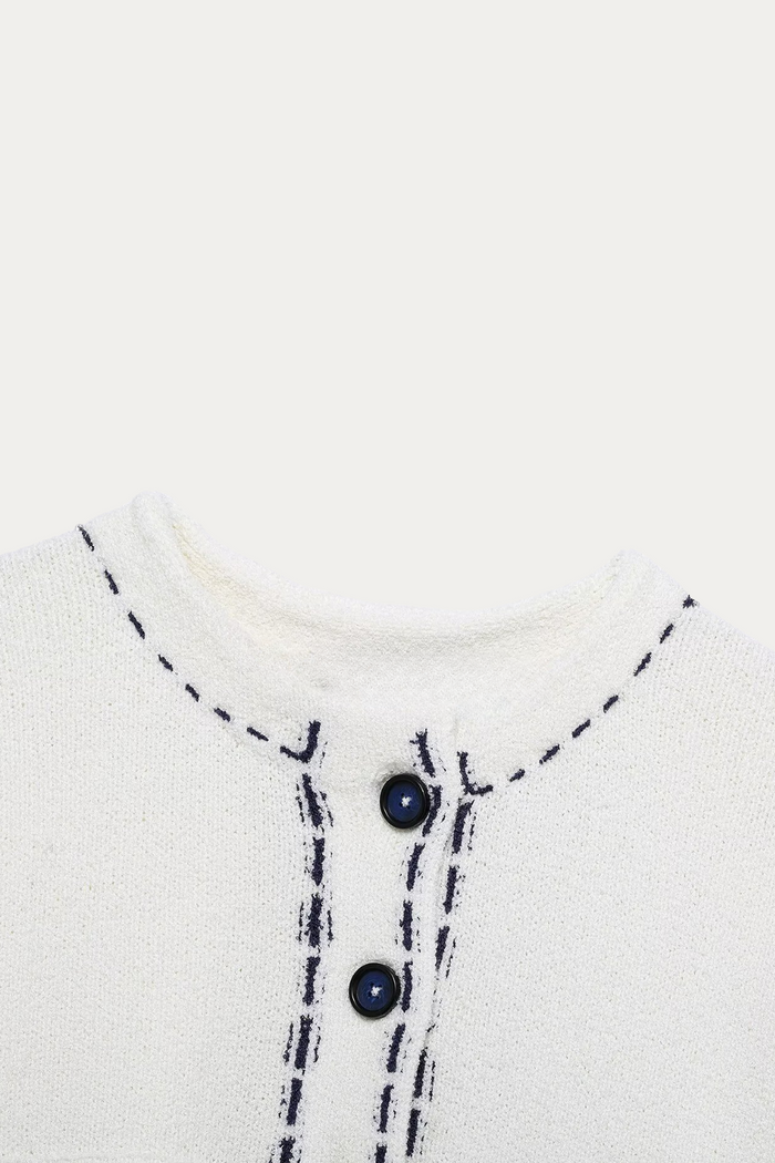 Hilary Knitted Short Sleeve Button Up