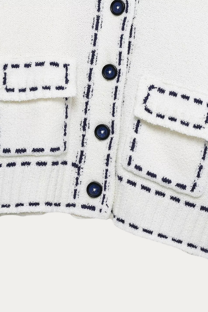 Hilary Knitted Short Sleeve Button Up