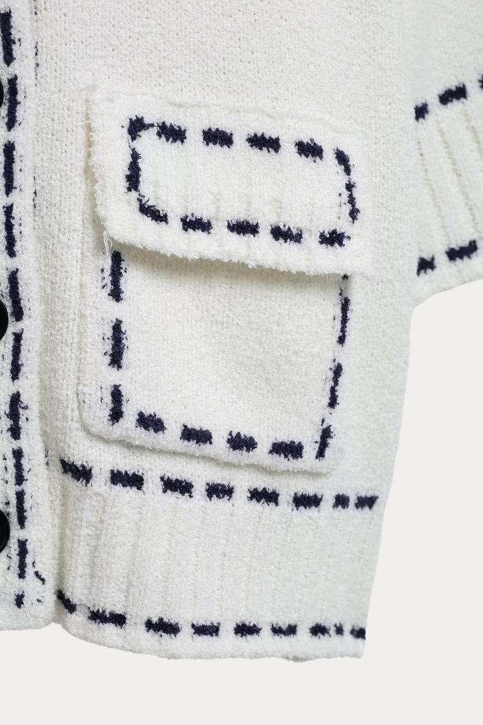 Hilary Knitted Short Sleeve Button Up
