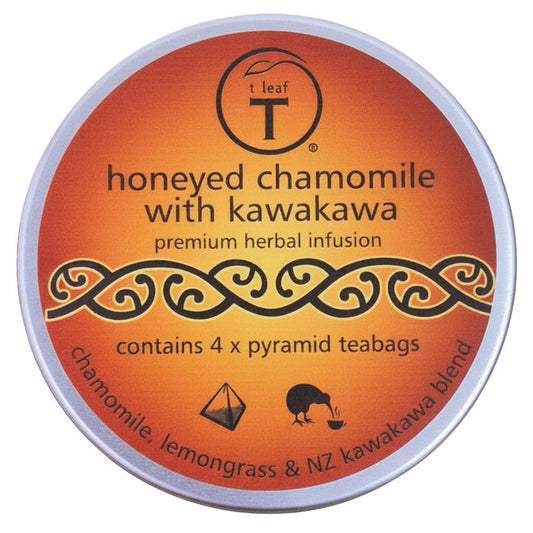 Honeyed Chamomile with NZ Kawakawa pyramids Screw can - t leaf T | teas and infusions from around the world