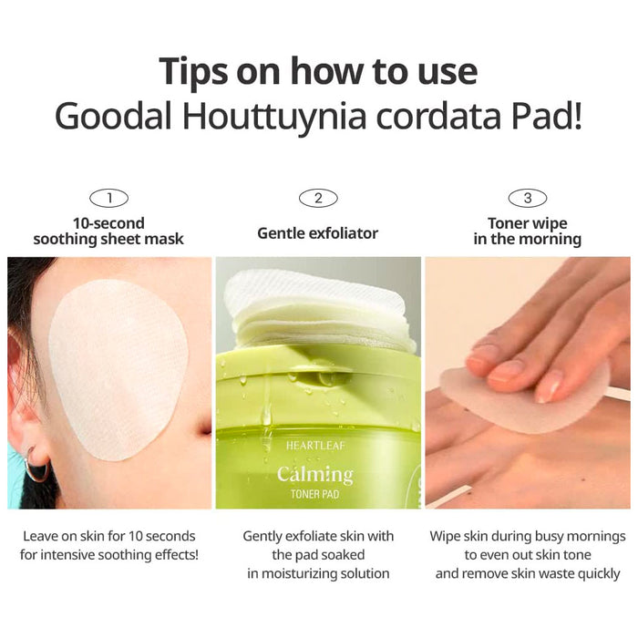 Goodal Houttuynia Cordata Calming Toner Pad Nudie Glow Australia