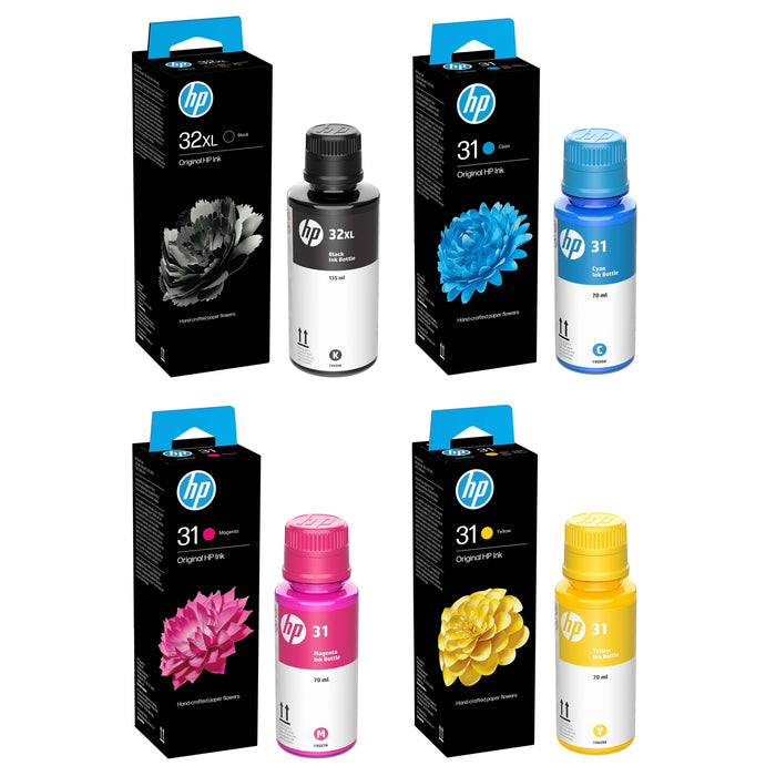 HP 31 / 32XL Smart Tank Bundle - Black, Cyan, Magenta, Yellow