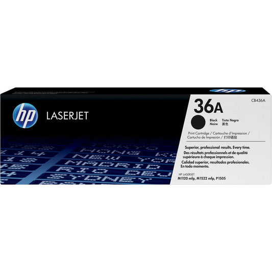 HP 36A 1-pack Black Original LaserJet Toner Cartridges Page Yield 2000 CB436A