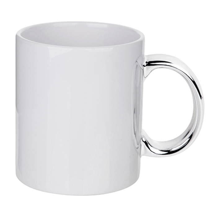 HPN SubliCraft 11 oz. Plated Handle Sublimation Ceramic Mug - 12 per case - HeatPressNation