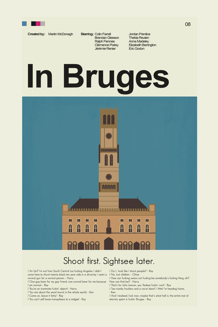 In Bruges Inspired Mid-Century Modern Print | 12"x18" or 18"x24" Print only