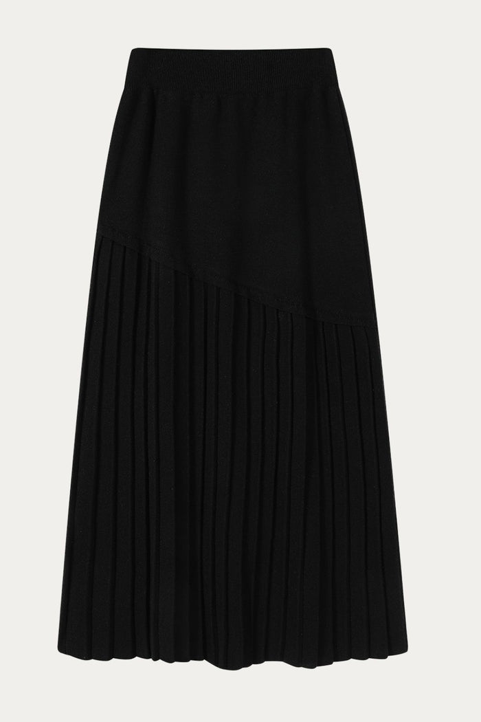 Isabella Long Pleated Knit Skirt