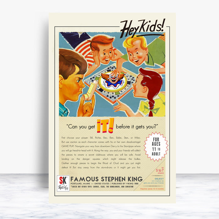 It by Stephen King - Retro Board Game Inspired | 12"x18" only