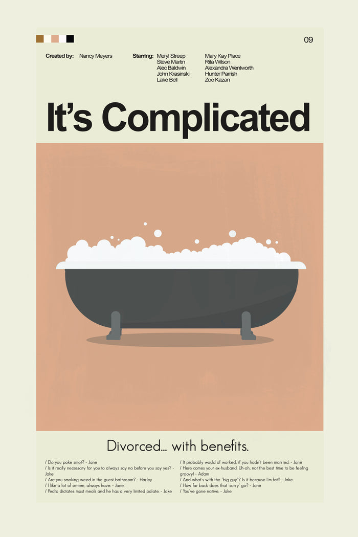 It's Complicated Inspired Mid-Century Modern Print | 12"x18" or 18"x24" Print only