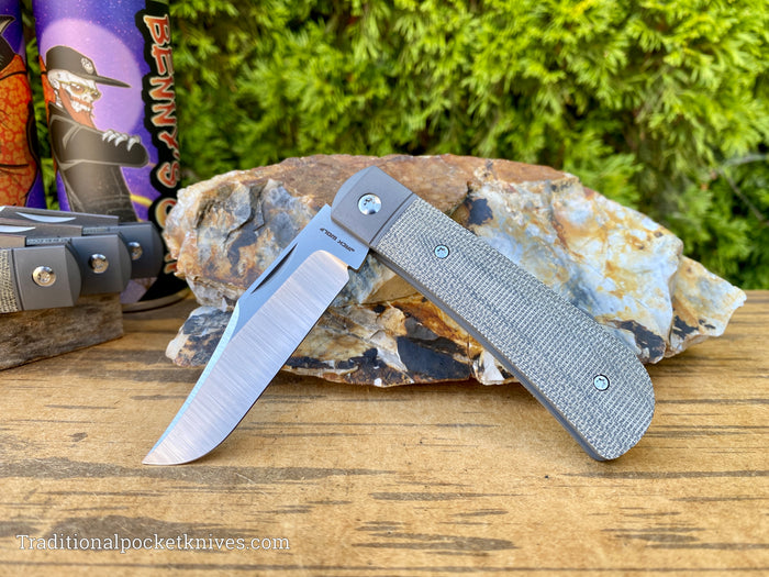 Jack Wolf Knives Benny's Clip OD Green Canvas Micarta
