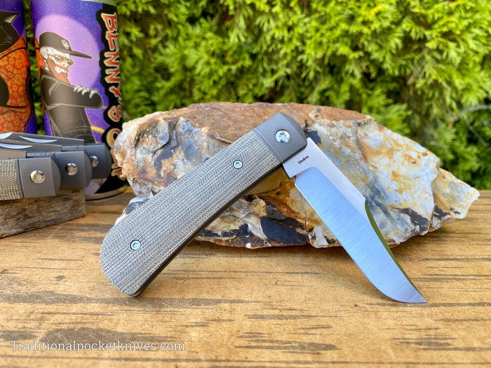 Jack Wolf Knives Benny's Clip OD Green Canvas Micarta